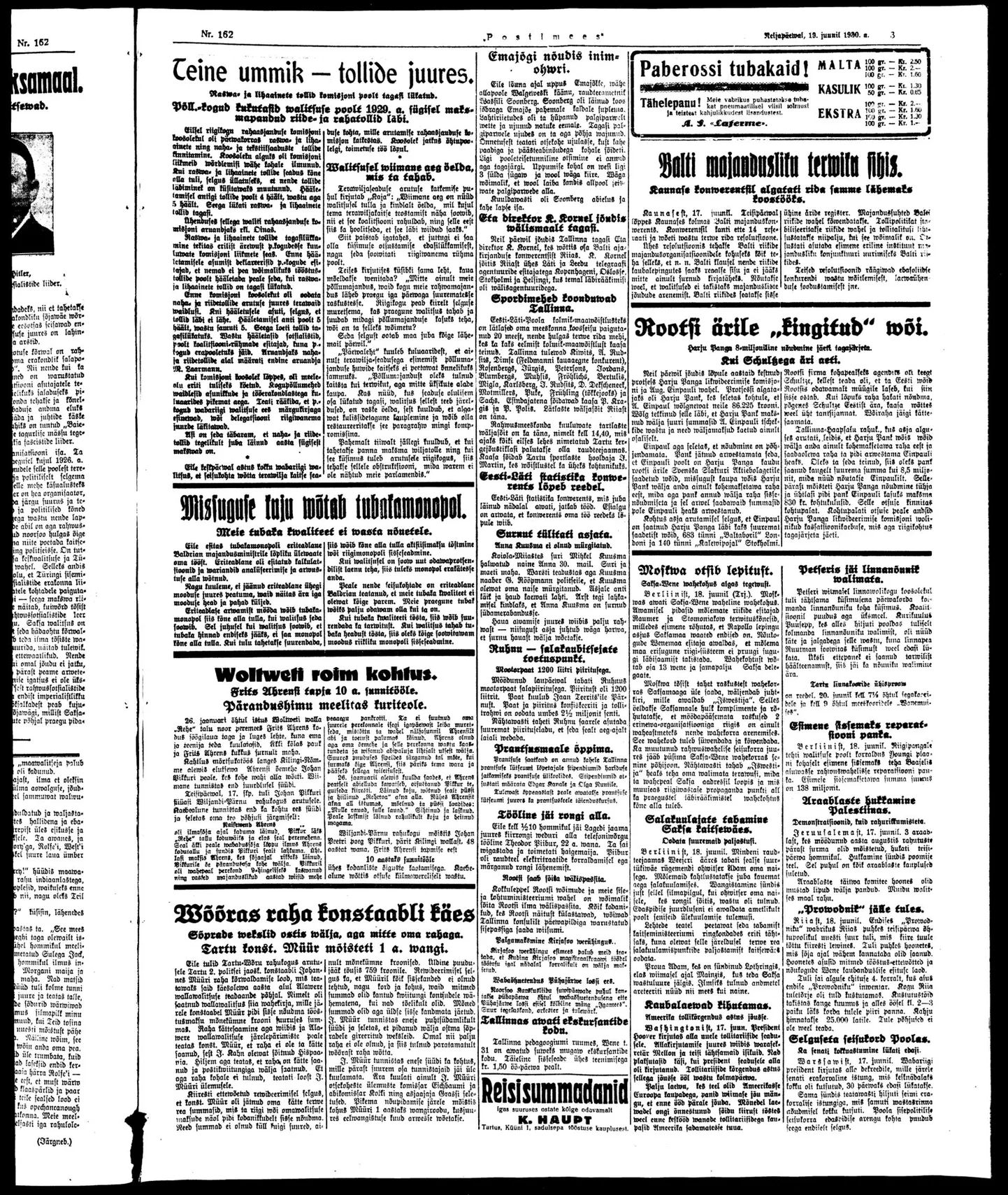 Postimees, 19. juuni 1930