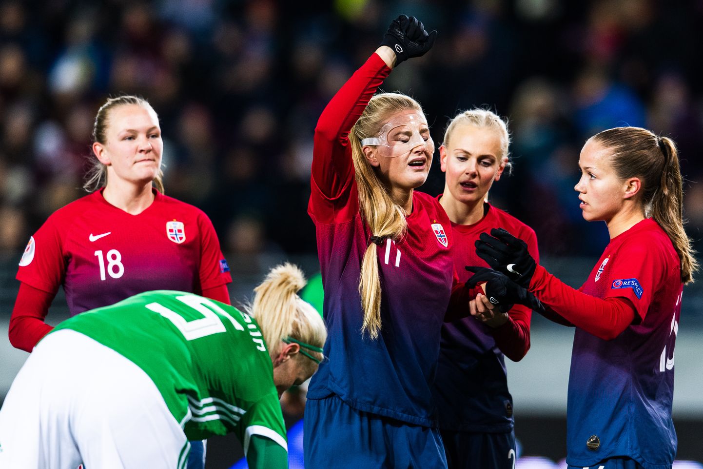 Norra naisjalgpallurid väravat tähistamas. Pilt illustratiivne.