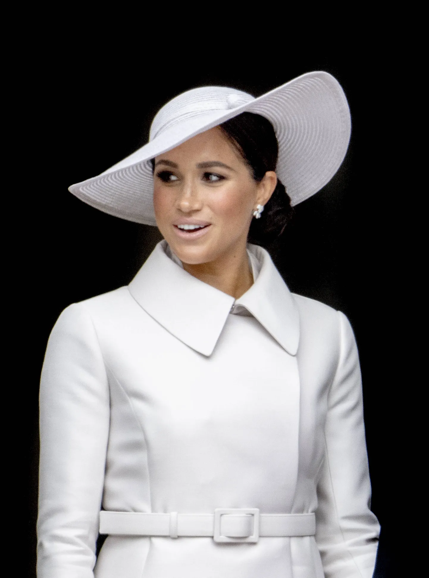 03-06-2022 England Meghan Markle, Duchess of Sussex leaving the national service of thanksgiving for the Queen her reign as part of her platinum jubilee celebrations at Saint Paul cathedral in London.

Â' PPE/Nieboer //PICTUREPRESSEUROPE_SIPA.316/2206041322