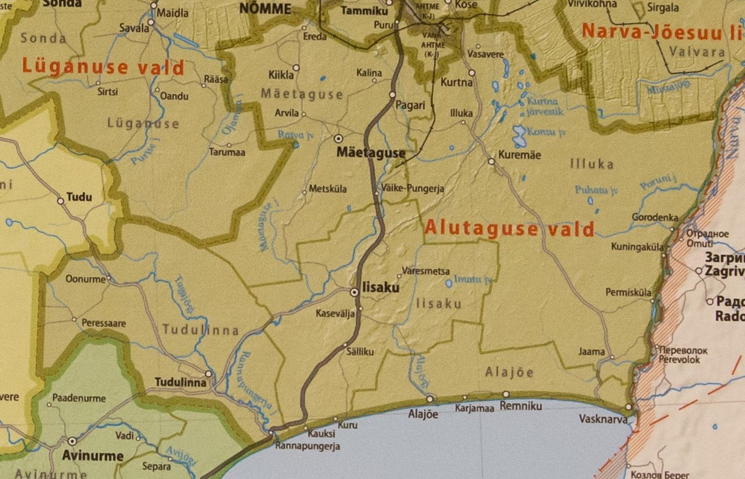 Карта Алутагузеской волости.