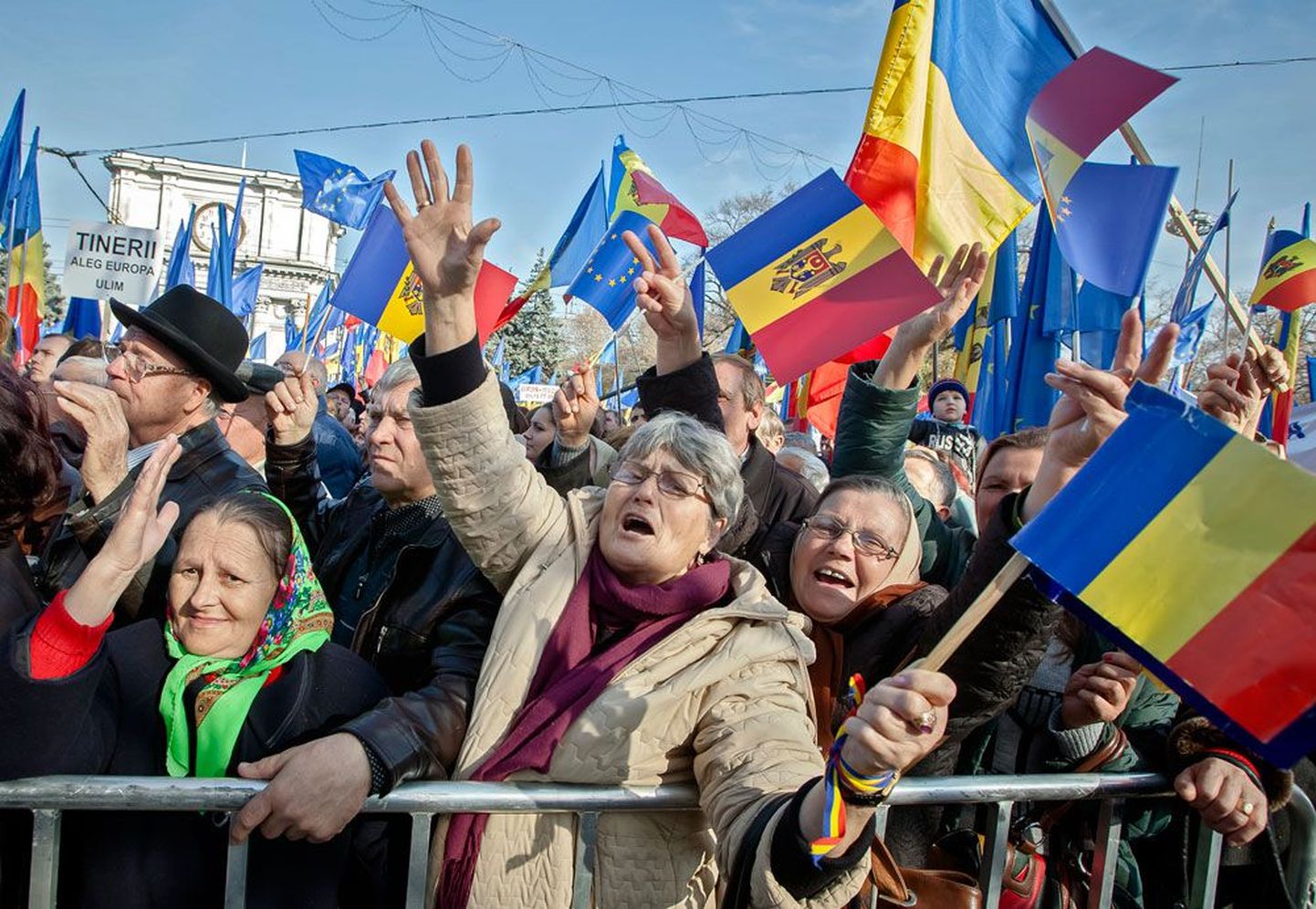 Euroopa Liidu toetajate meeleavaldus Chişinăus möödunud aasta novembris.