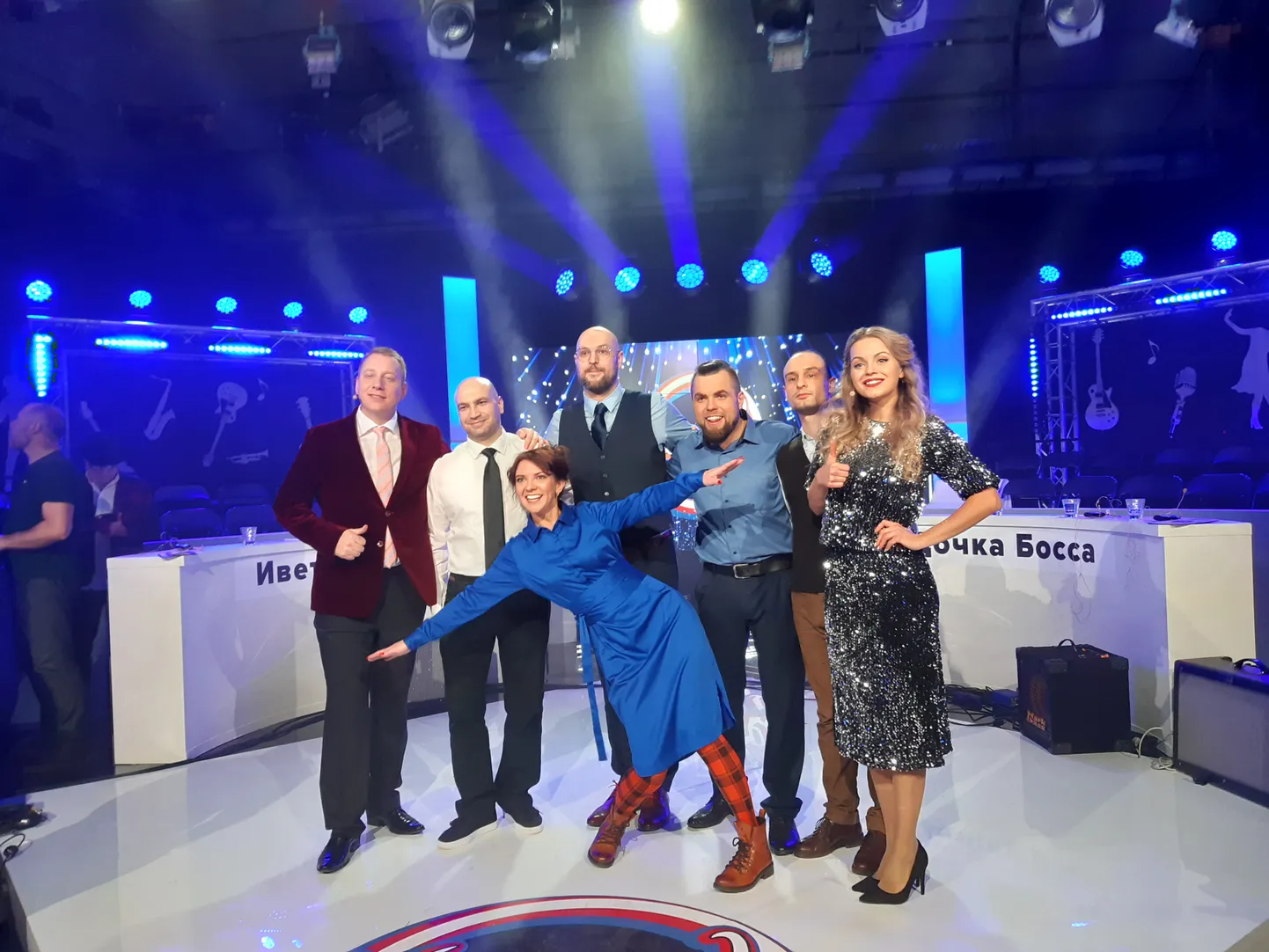 "Dochka Bossa" с ведущими нового телепроекта.