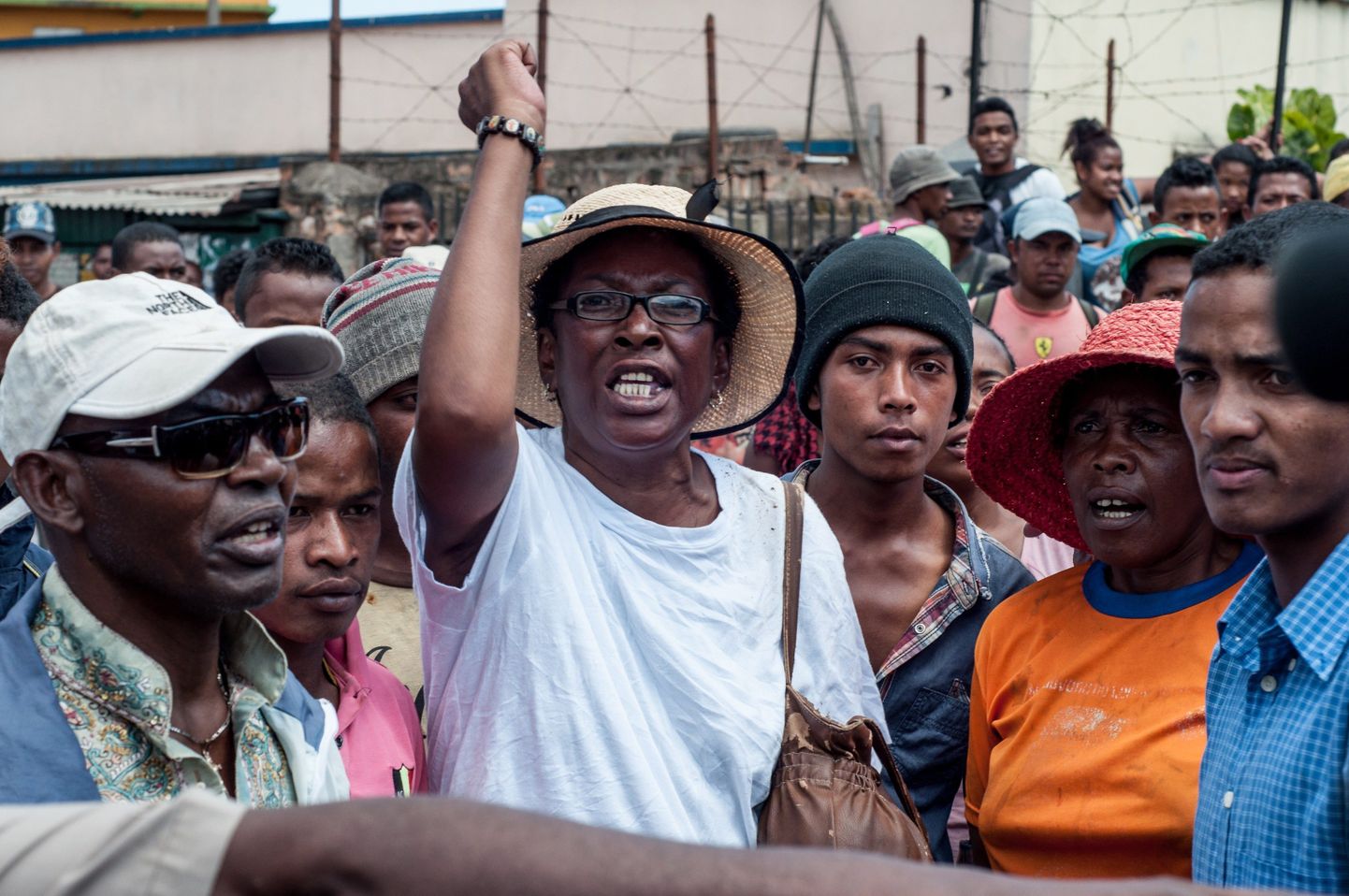 Madagaskari elanikud meeleavaldusel.