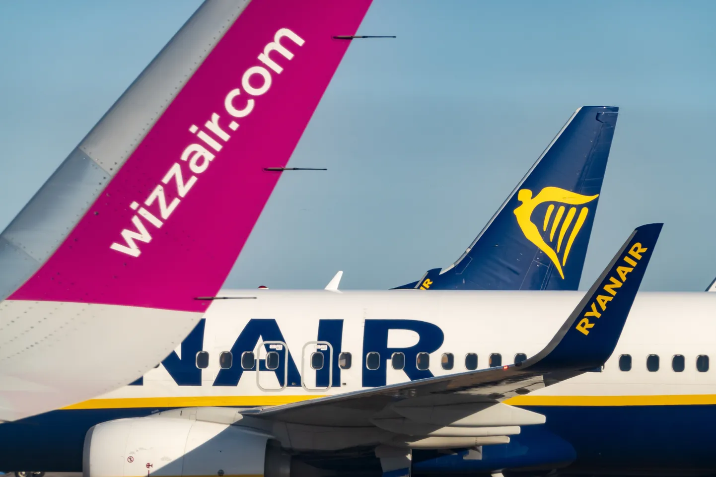 Самолеты авиакомпаний Ryanair и Wizz Air. Фото иллюстративное.