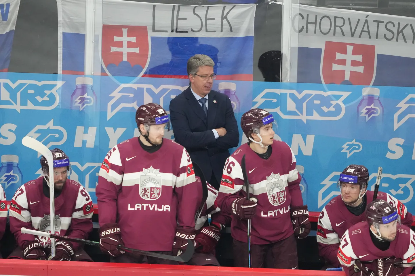 Latvijas hokeja izlases galvenais treneris Harijs Vītoliņš