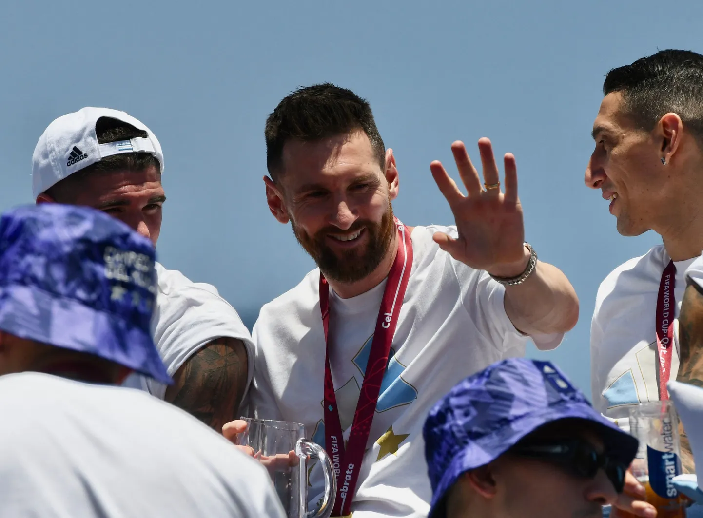 Lionel Messi tähistamas Argentina kolmandat MM-tiitlit.