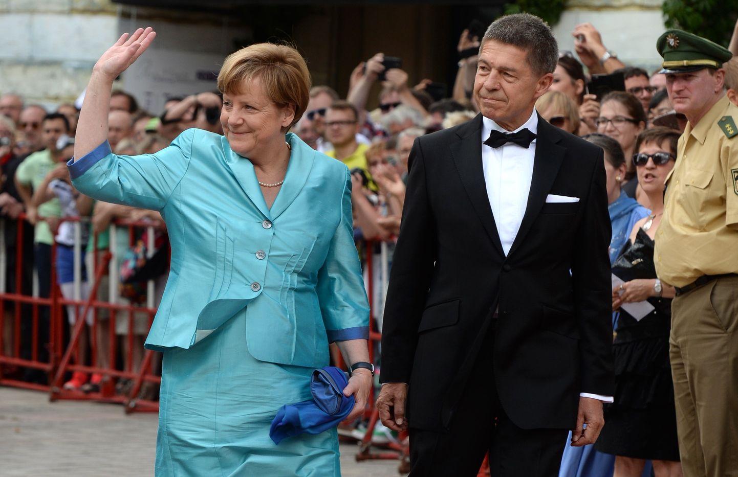 Liidukantsler Angela Merkel ning abikaasa Joachim Sauer