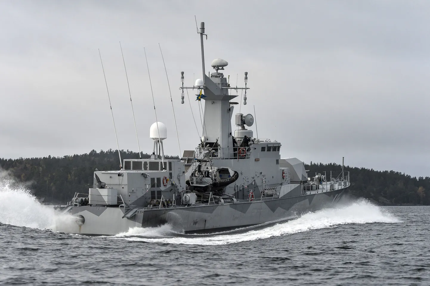 Rootsi korvett HMS Stockholm otsinguoperatsioonil Stockholmi saarestikus Jungfrufjärdeni lahes.