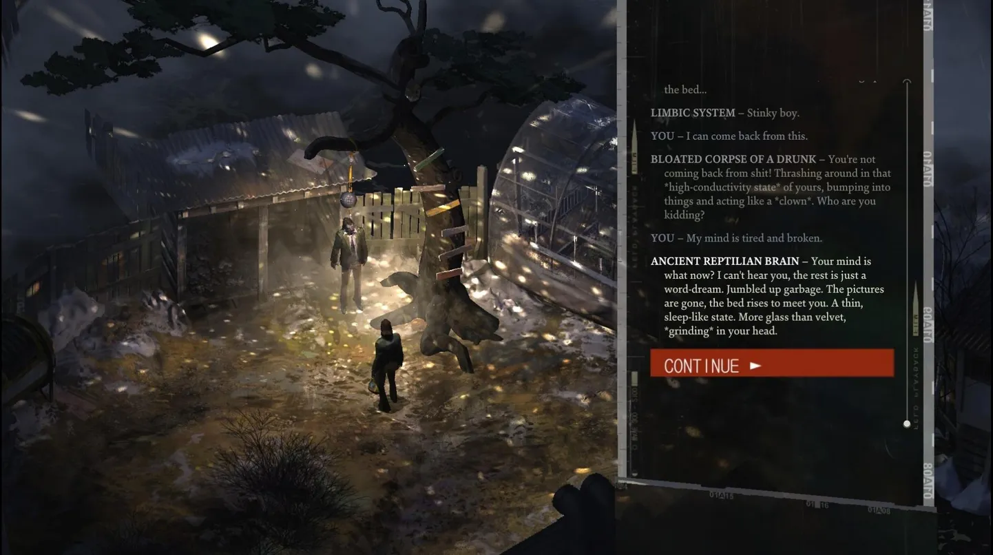 Surmadisko. Kurnavale tööpäevale järgneb painajaid täis öö. «Disco Elysium».