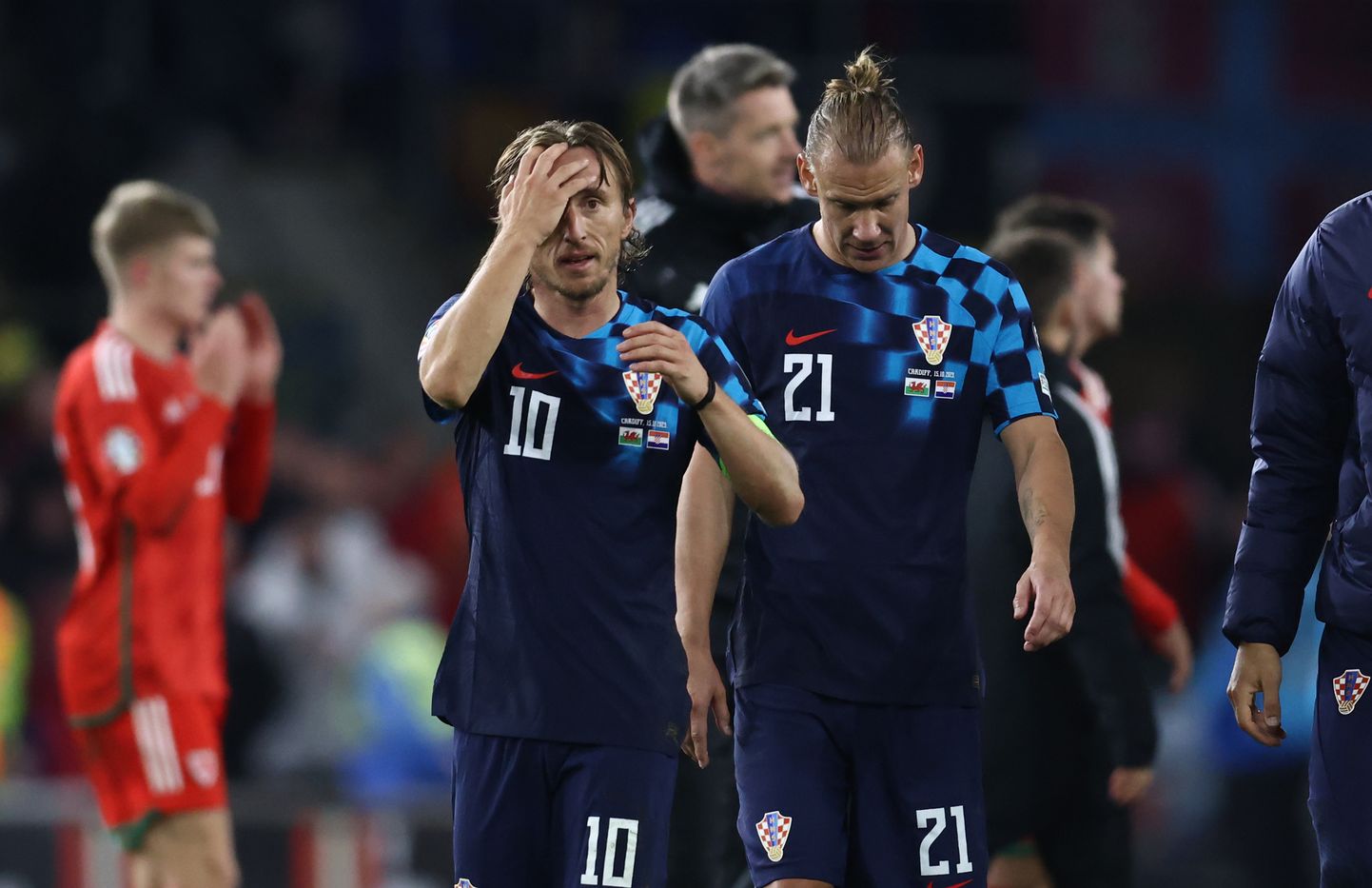 Horvaatia kaptenil Luka Modricil tuli pärast kohtumist ainult peast kinni hoida, kuna tulemus polnud soovitud.