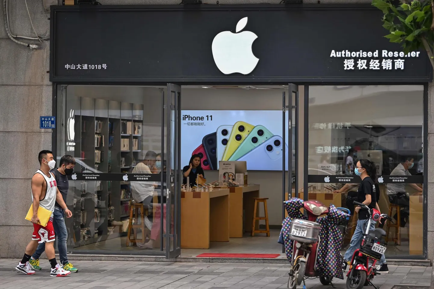 Apple&#39;i pood koroonaviiruse epitsentris Wuhanis (Hiina).