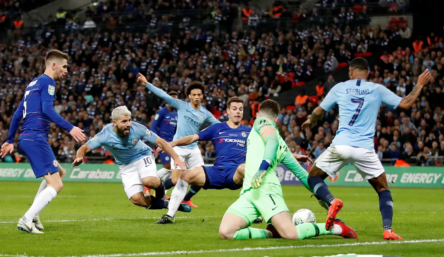 Manchester City - Chelsea. Esiplaanil Kapa Arrizabalaga.