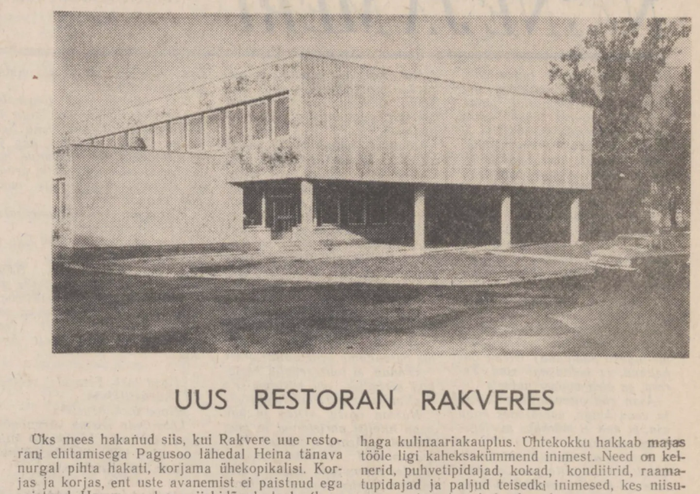 Punases Tähes ilmus nupuke uue restorani avamisest 1979. aasta 13. jaanuaril.