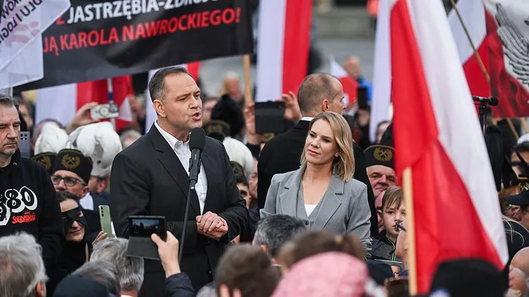 Вечер четверга Кароль Навроцкий провел на митинге в Катовице.