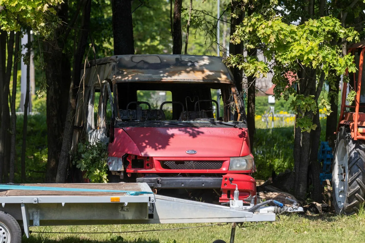 Kadrinas põlenud kaubikus õnneks inimest ei olnud.