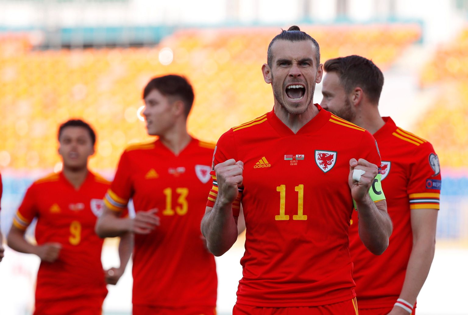Gareth Bale väravat tähistamas.