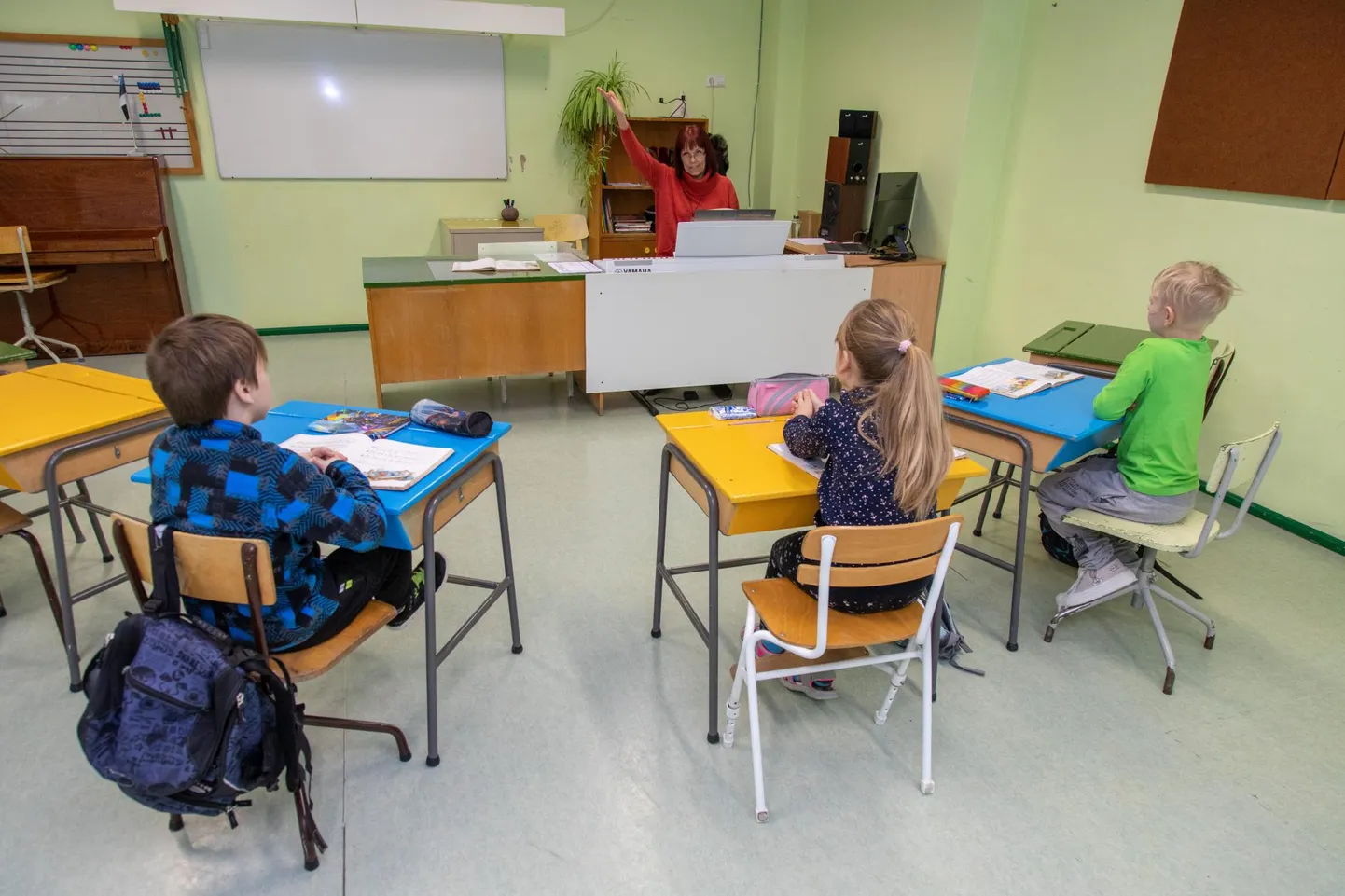Esimese klassi muusikaõpetuse tund. Foto on illustratiivne.