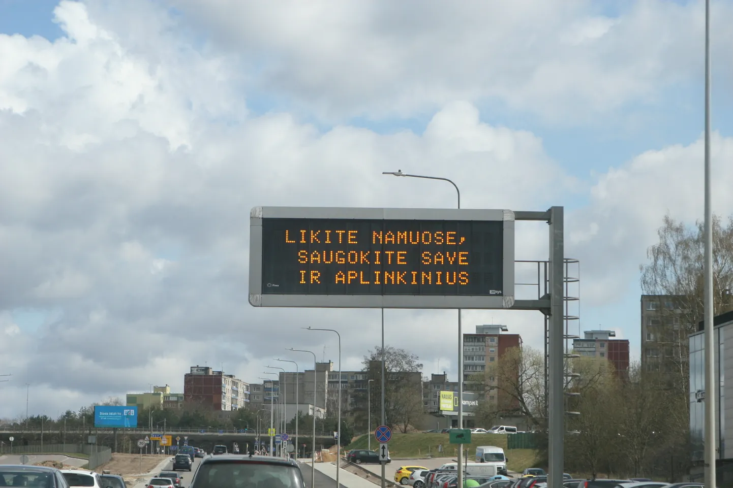 Üleskutse püsida kodus, Vilnius.