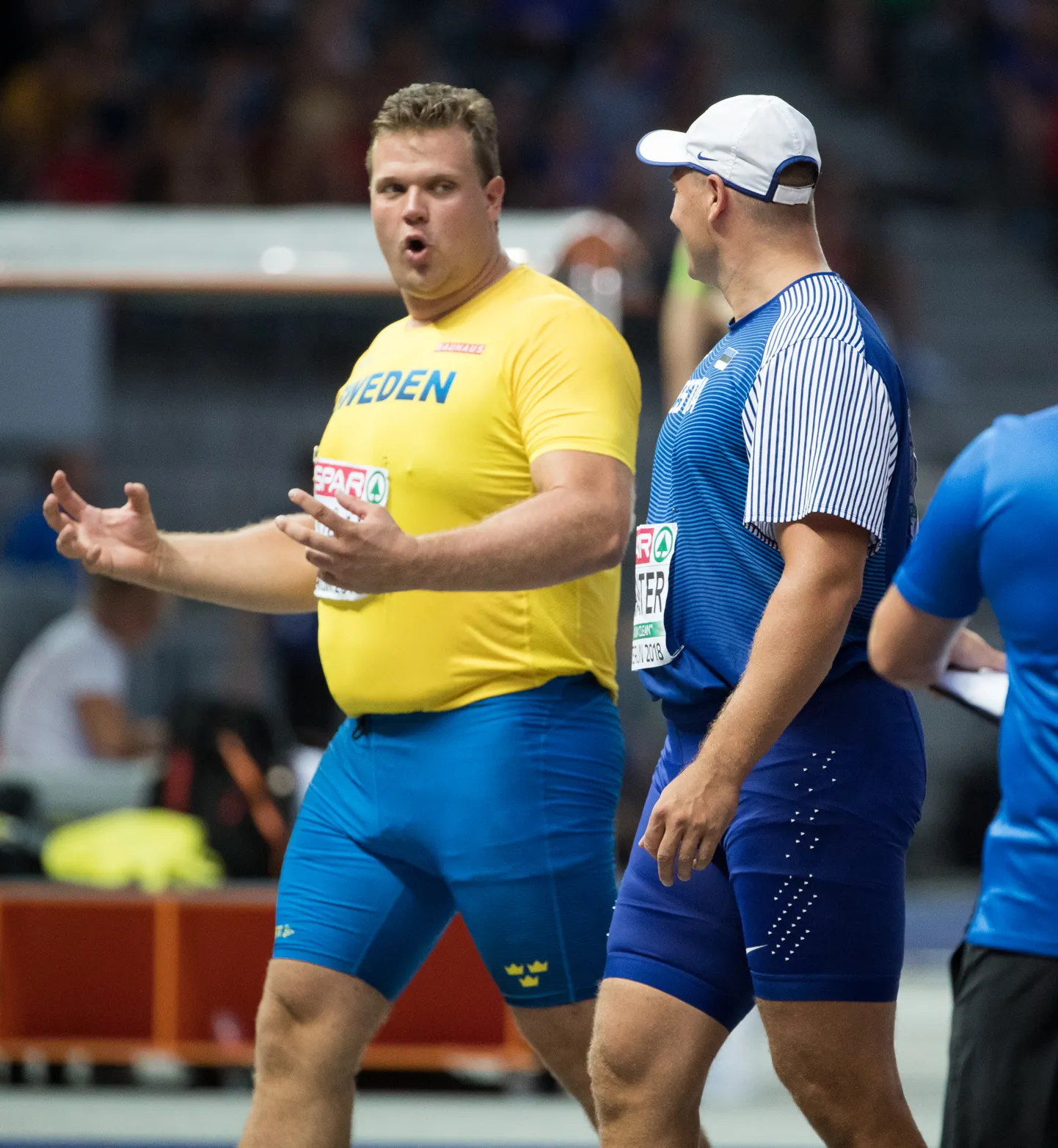 Daniel Ståhl (vasakul) ja Gerd Kanter 2018. aasta EMil.