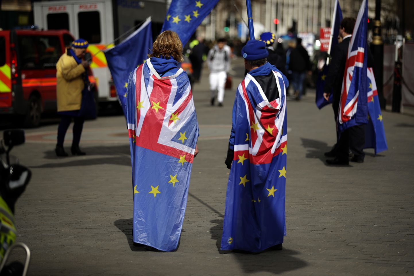 Suurbritannia Euroopa Liidust väljaastumise vastased meeleavaldajad Londonis.