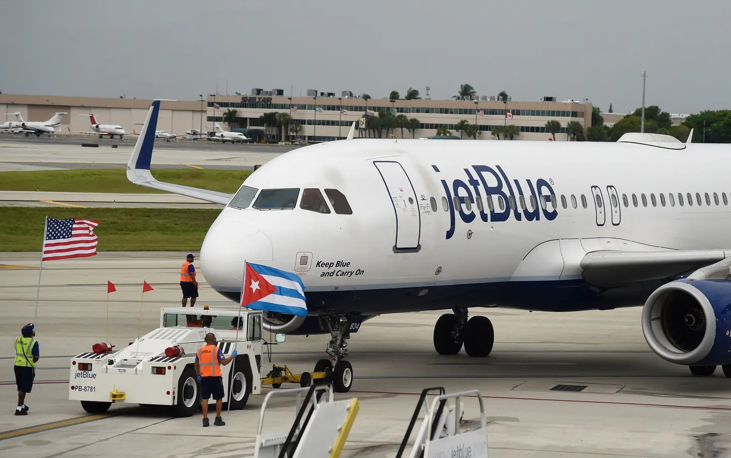 Kuubale suunduv Jetblue lennuk.