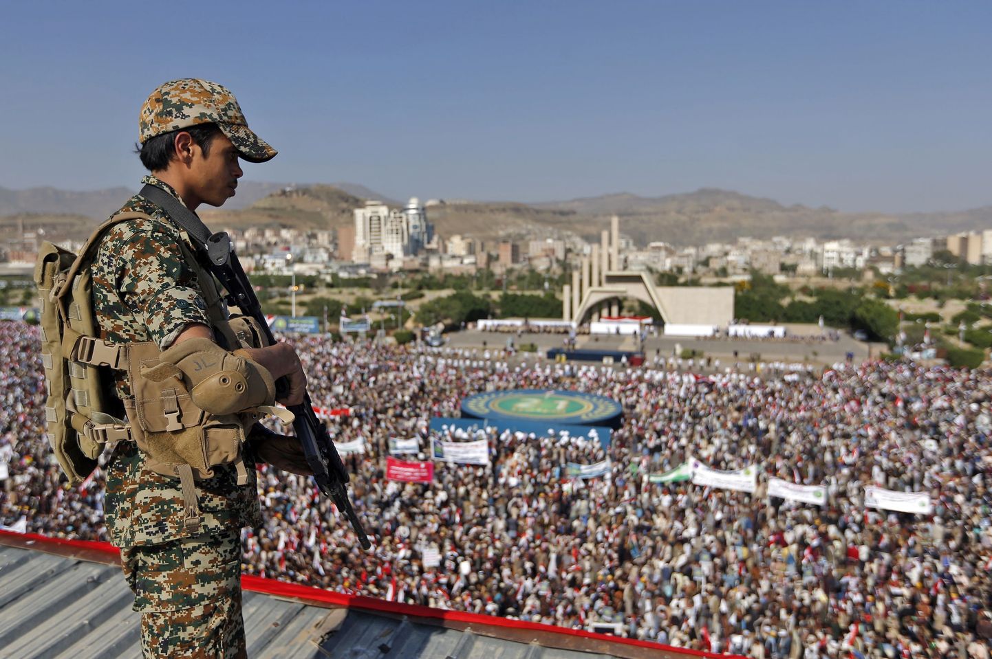 Jeemeni huthimässuliste toetajad kogunesid sel nädalal pealinnas Sanaas.