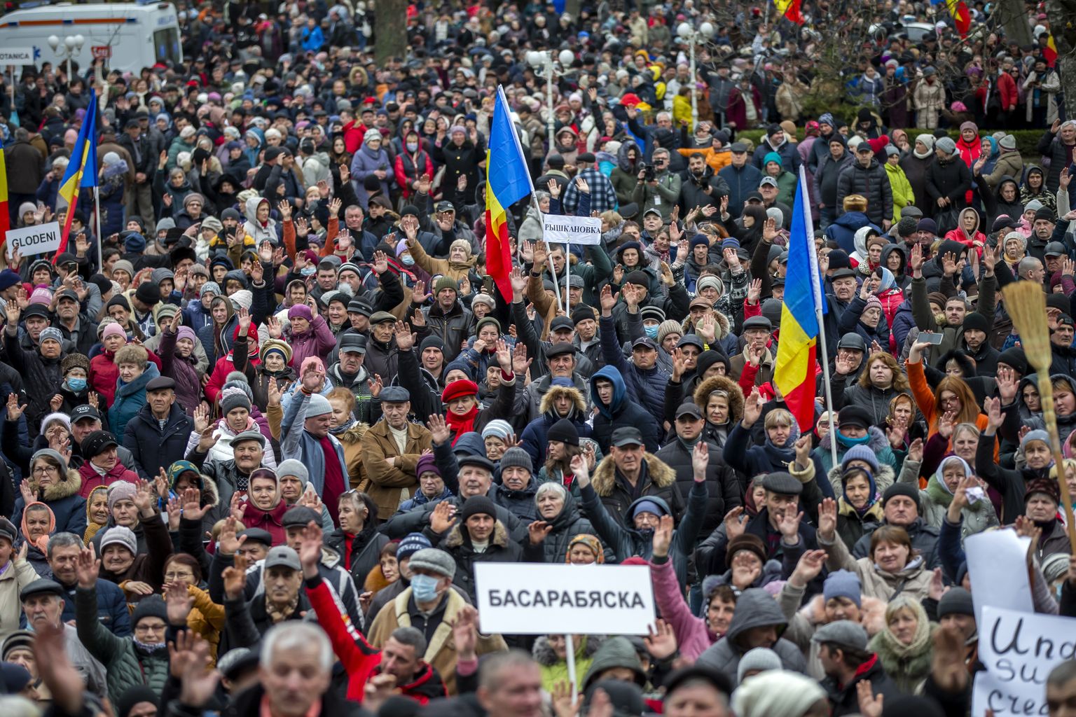 2023. gada 19. februāris. Protests Kišiņevā pret valdību.
