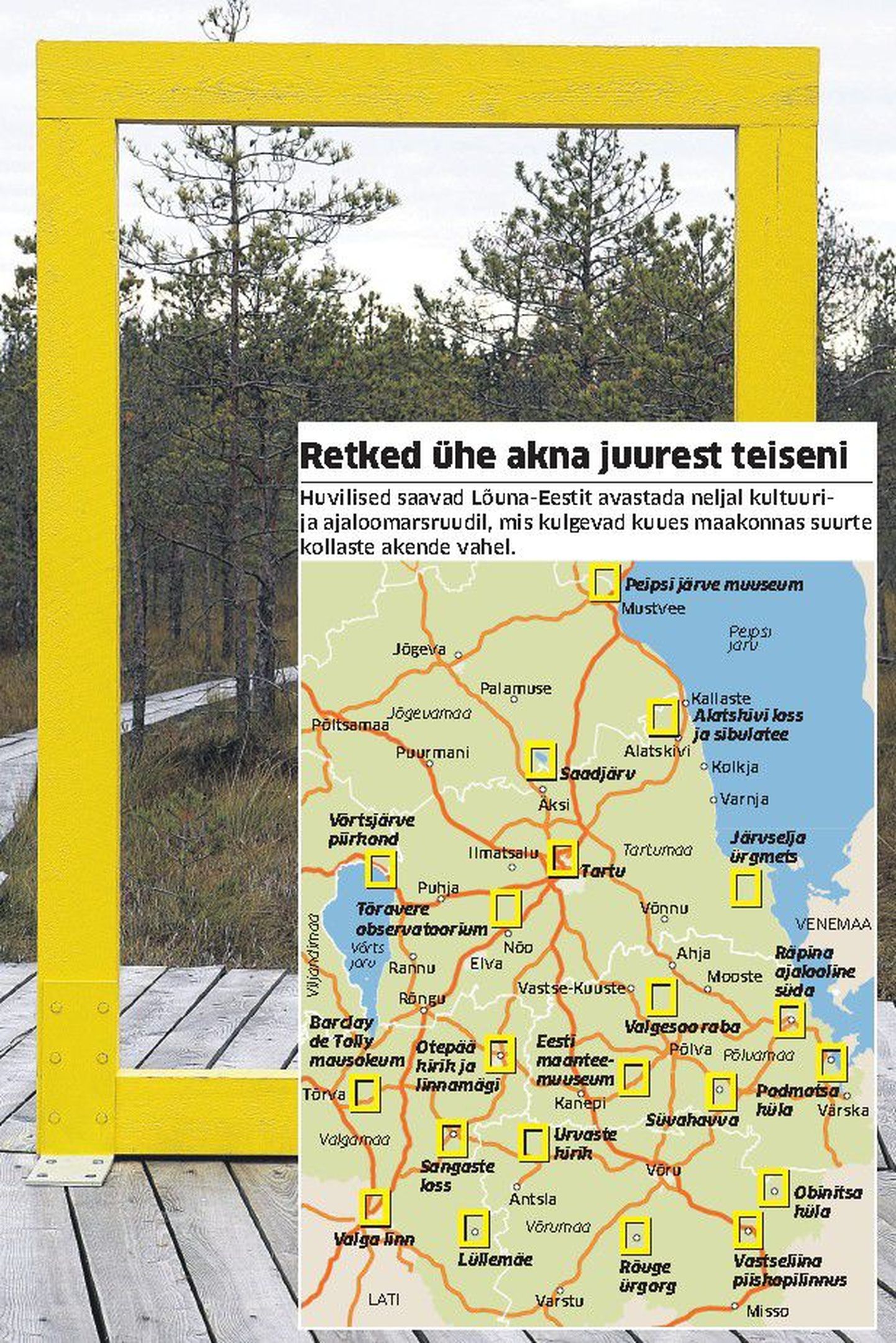 Põgusalt vaadates paistab Põlvamaal Valgesoo rappa üles seatud suurest kollasest aknast laudtee. Terasem vaataja näeb suuremat pilti, Lõuna-Eestile omast elu kahe maailma piiril.