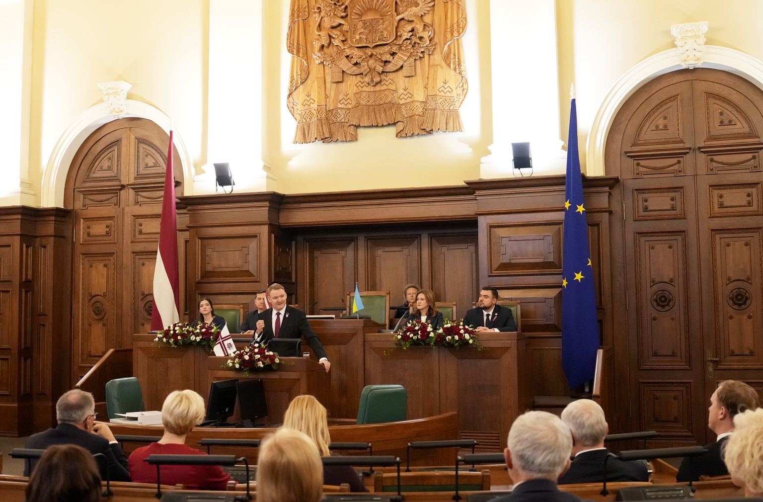 Svinīgā Saeimas sēde par godu Latvijas Republikas proklamēšanas 104. gadadienai.