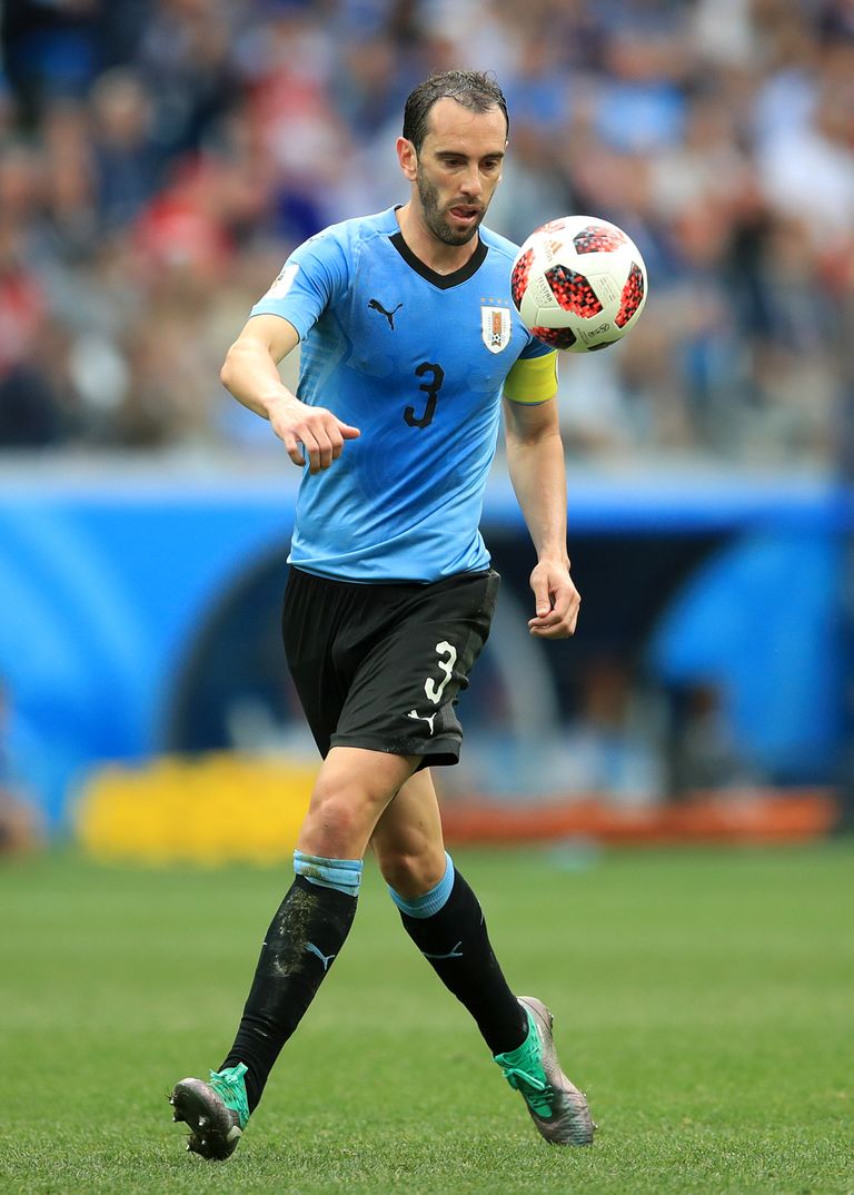 Uruguay koondise kaitsja Diego Godin juulis 2018 Venemaal jalgpalli MMil. Pilt veerandfinaalist Nižni Novgorodis, kus Prantsusmaa alistas Uruguay 2:0