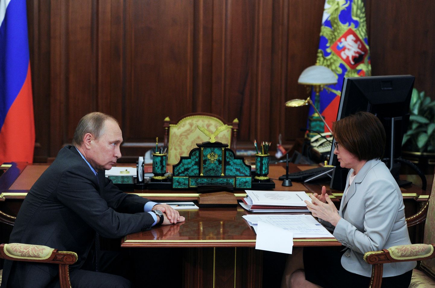 President Vladimir Putin ja keskpanga juht Elvira Nabiullina