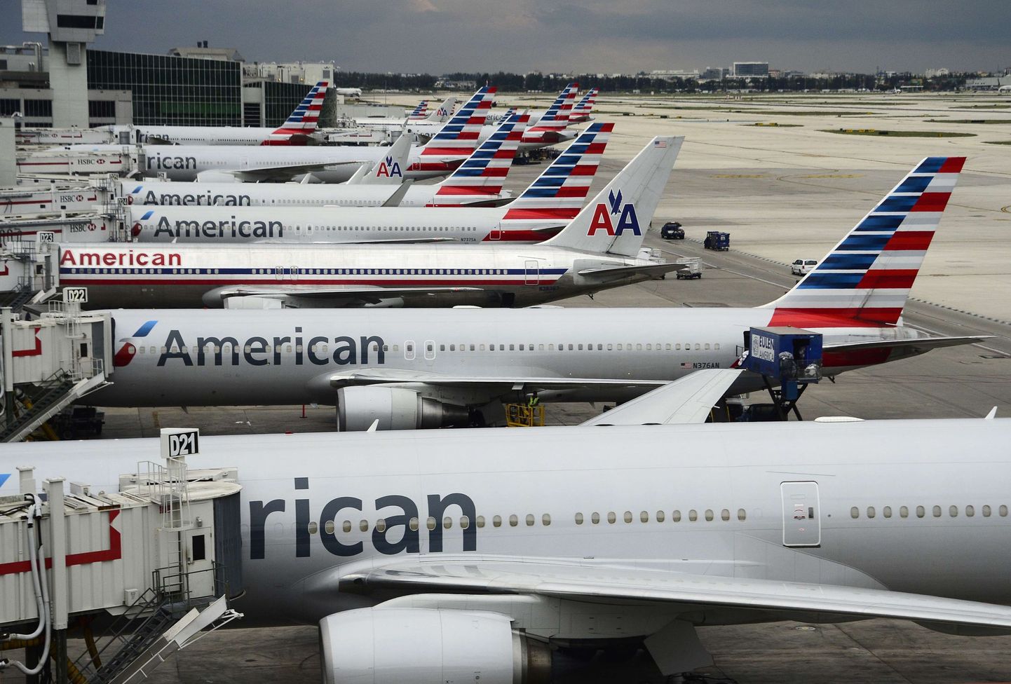 American Airlinesi lennukid Miami lennujaamas.