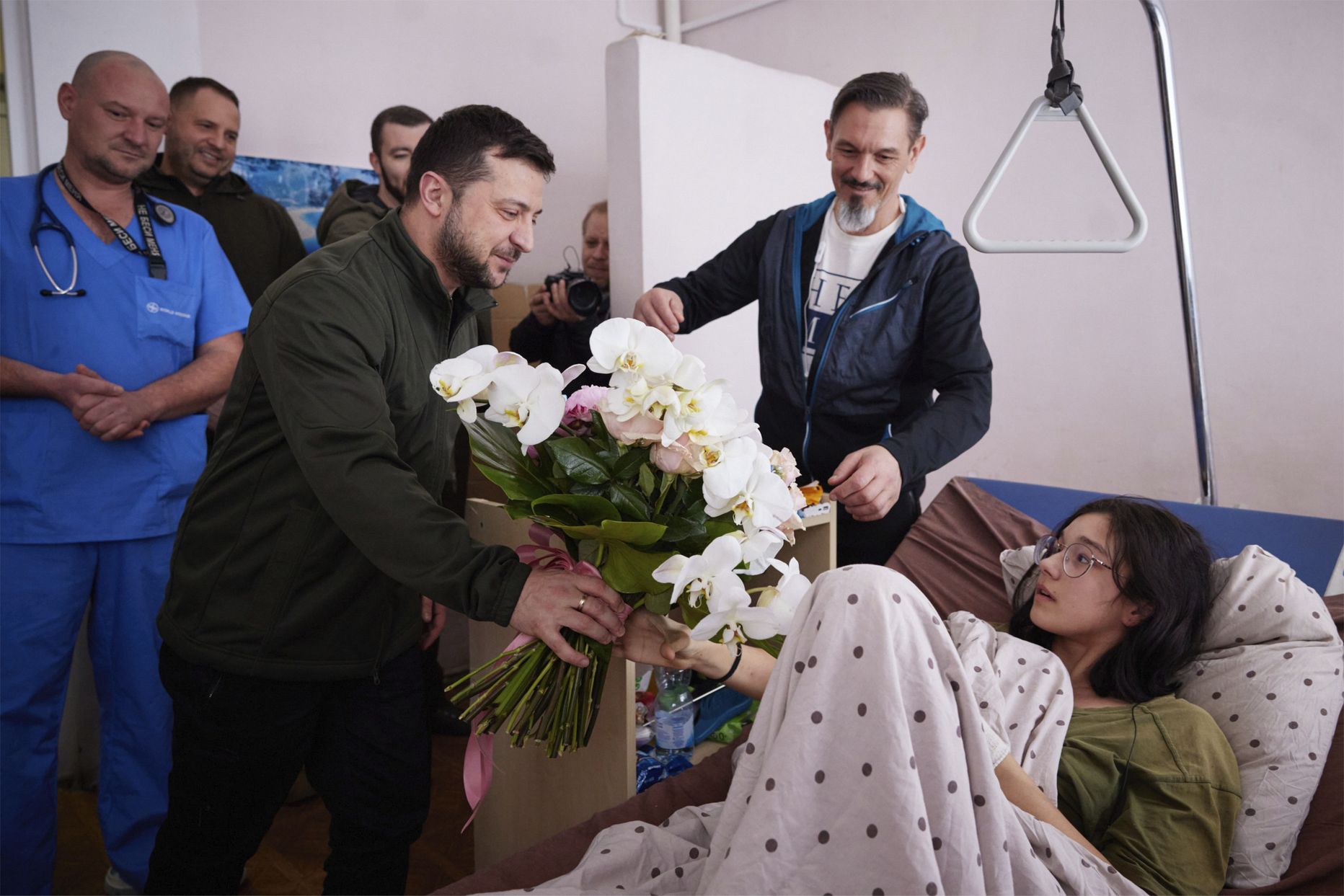 Владимир Зеленский в киевской больнице.