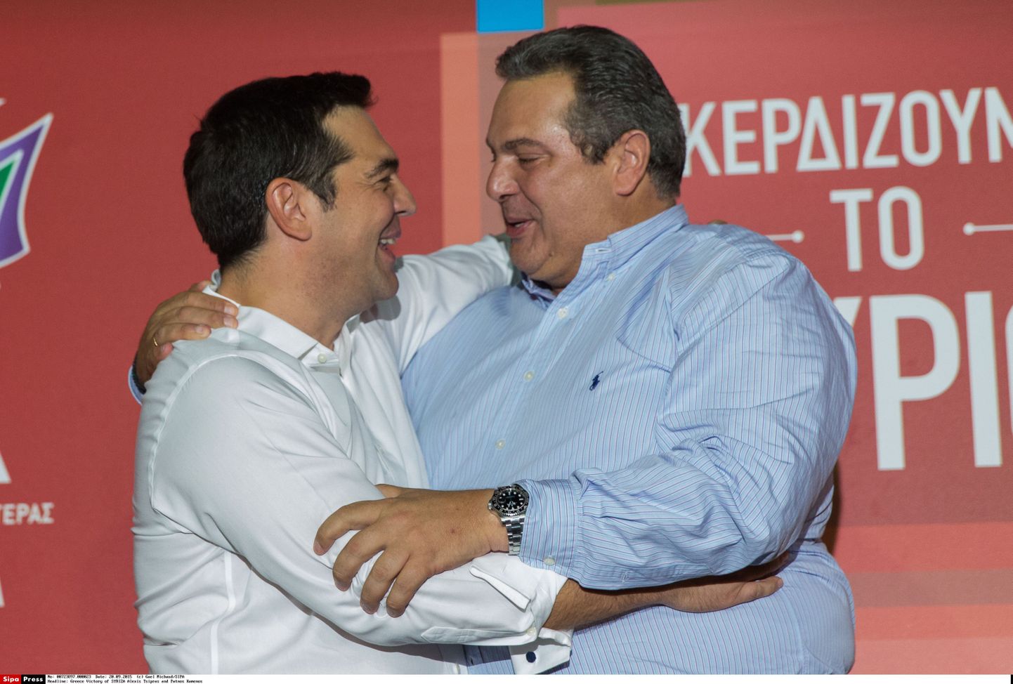 Alexis Tsipras ja Panos Kammenos.