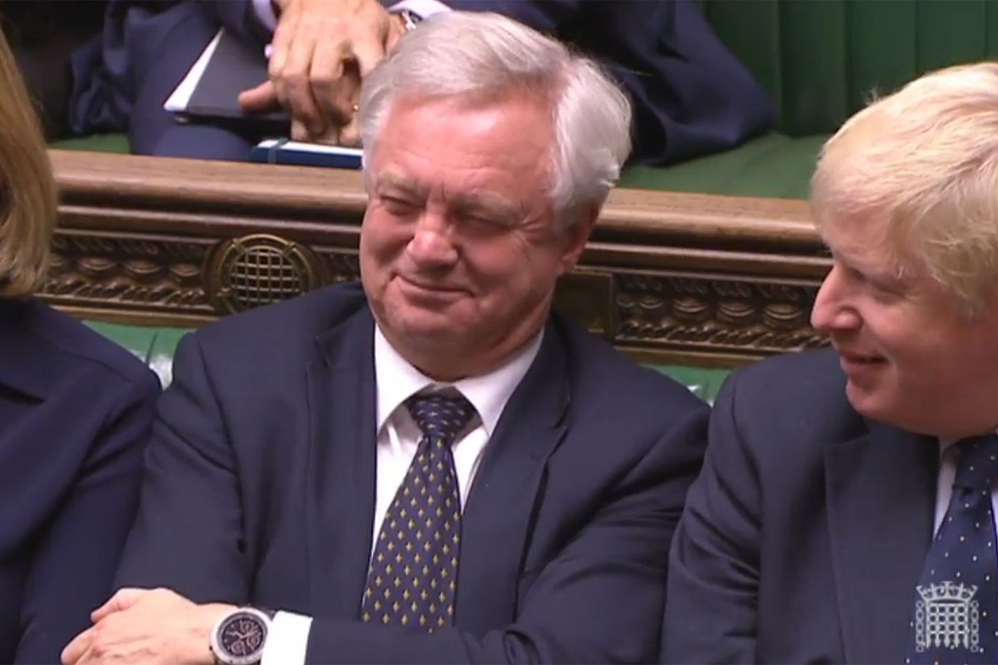 Briti Brexiti-minister David Davis ja välisminister Boris Johnson parlamendi alamkojas.