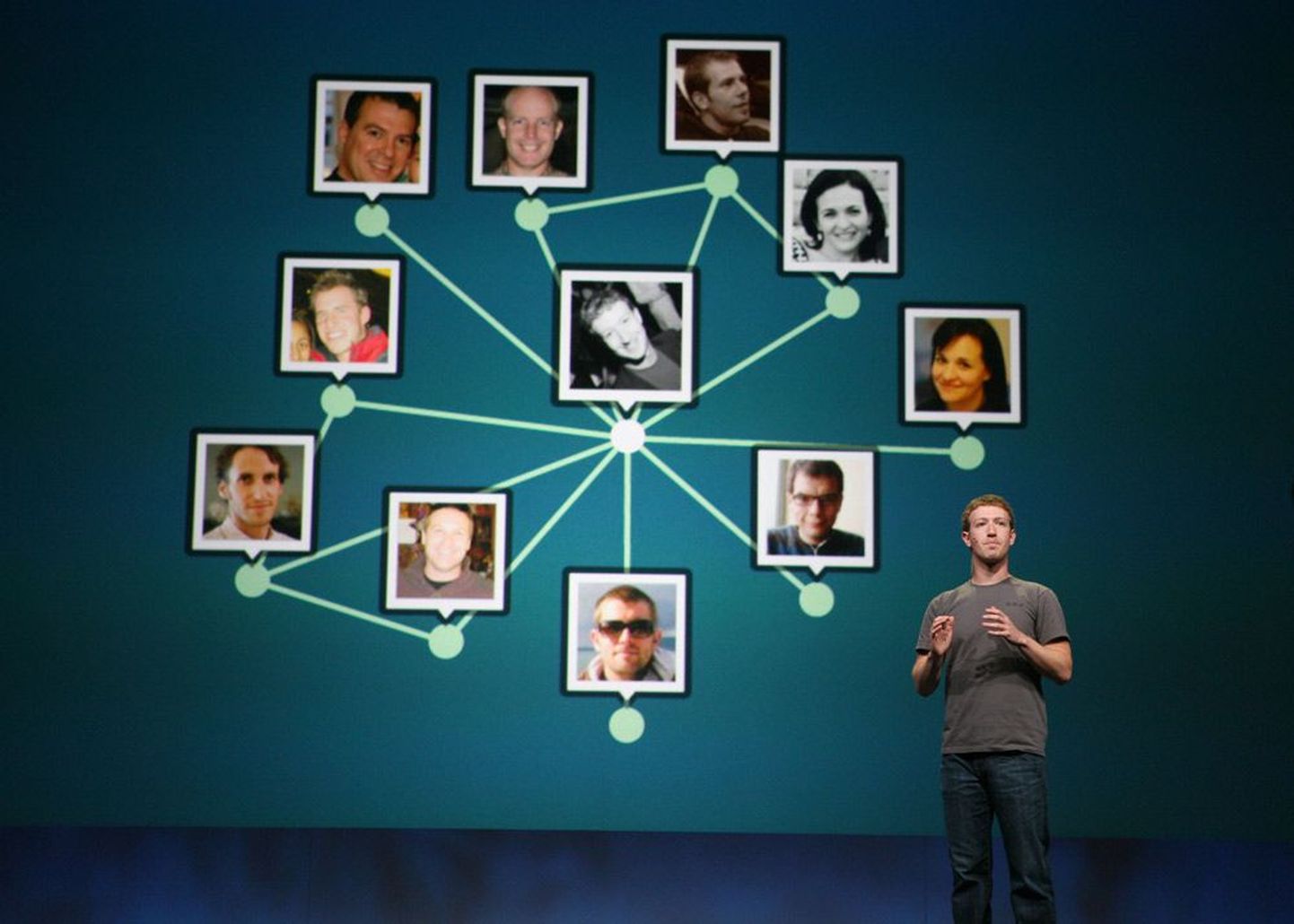Facebooki looja Mark Zuckerberg tutvustamas sotsiaalvõrgustiku olulisi uuendusi.