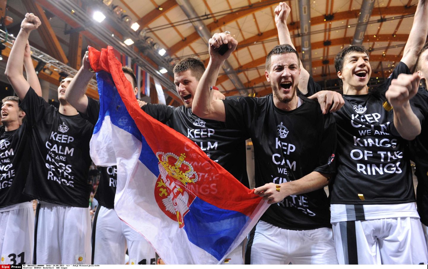 Belgradi Partizani mängijad juubeldamas