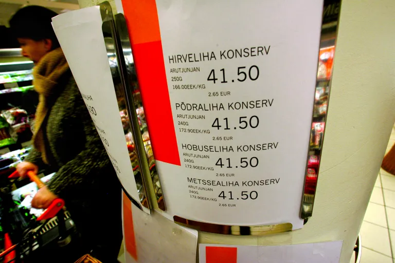 Hinnad kroonides ja eurodes