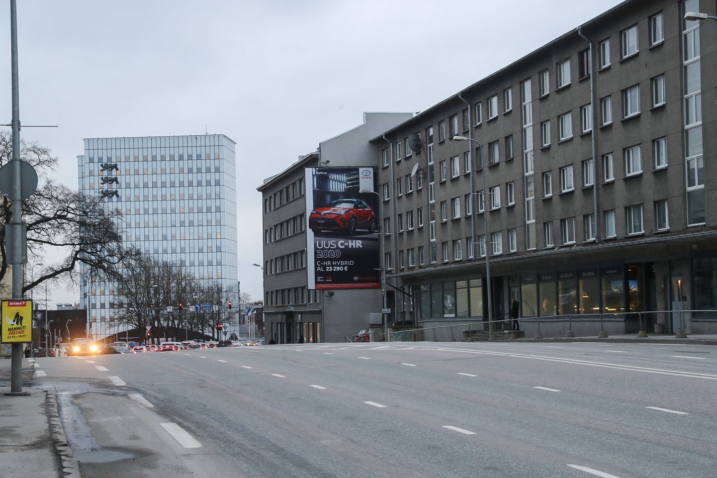 Час пик в центре Таллинна во время чрезвычайного положения.