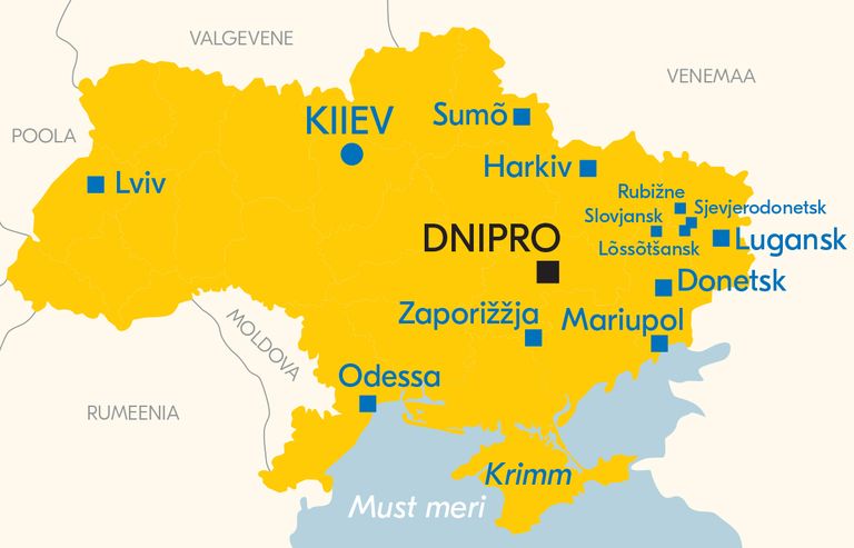 Dniprost saadab Inna Šulženko teateid sisepõgenikest, kes saabuvad Dniprosse esimest varju otsima seda kaarti vaadates nii ülevalt, alt kui ka paremalt.