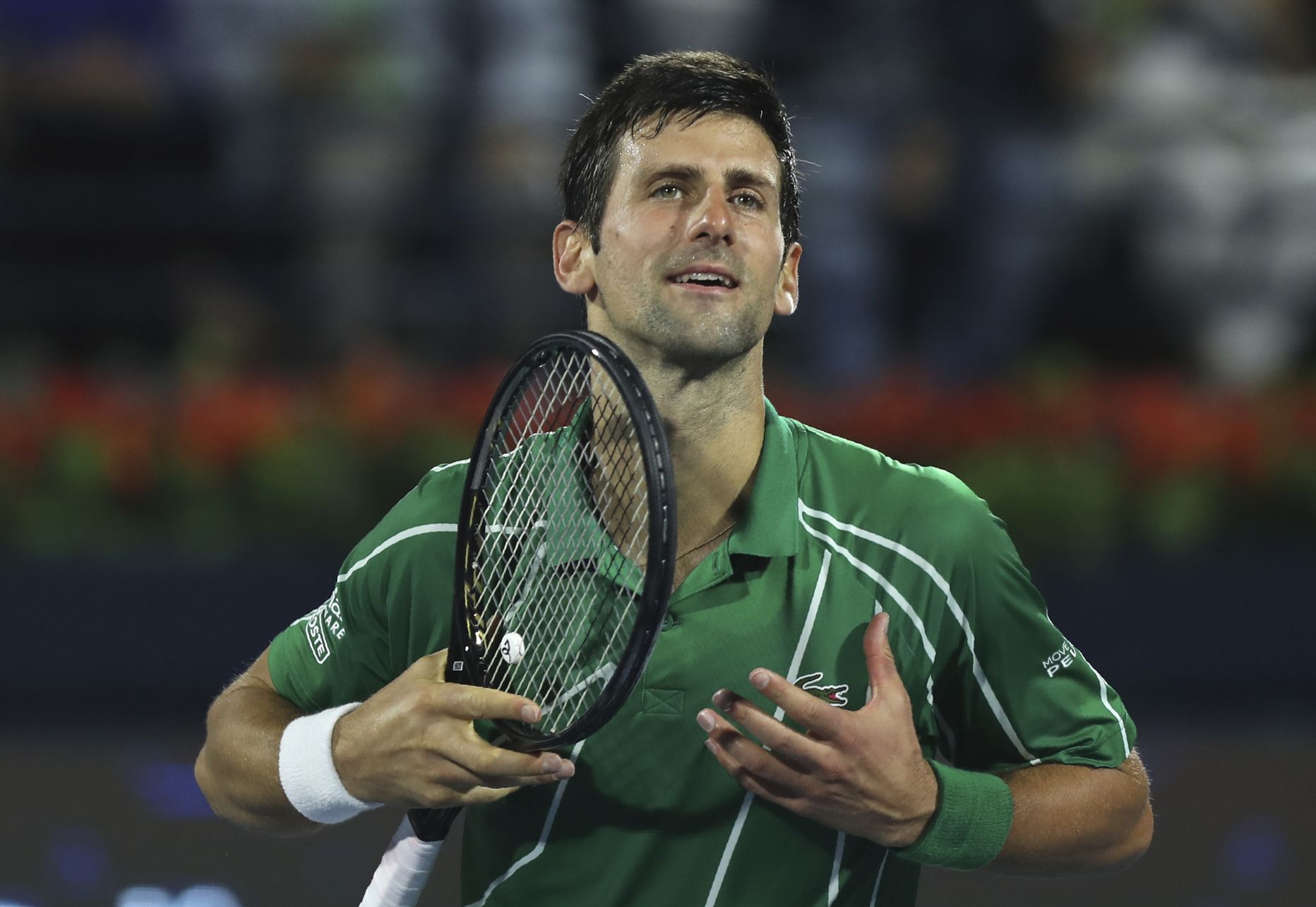 Serblane Novak Djokovic oli võistlusväljakul veel 29. veebruaril Dubais. Fotol tähistab Djokovic võitu kreeklase Stefanos Tsitsipase üle.