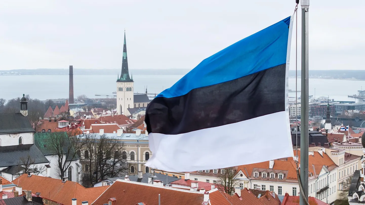 Eesti lipp Tallinnas Pika Hermanni tornis.
