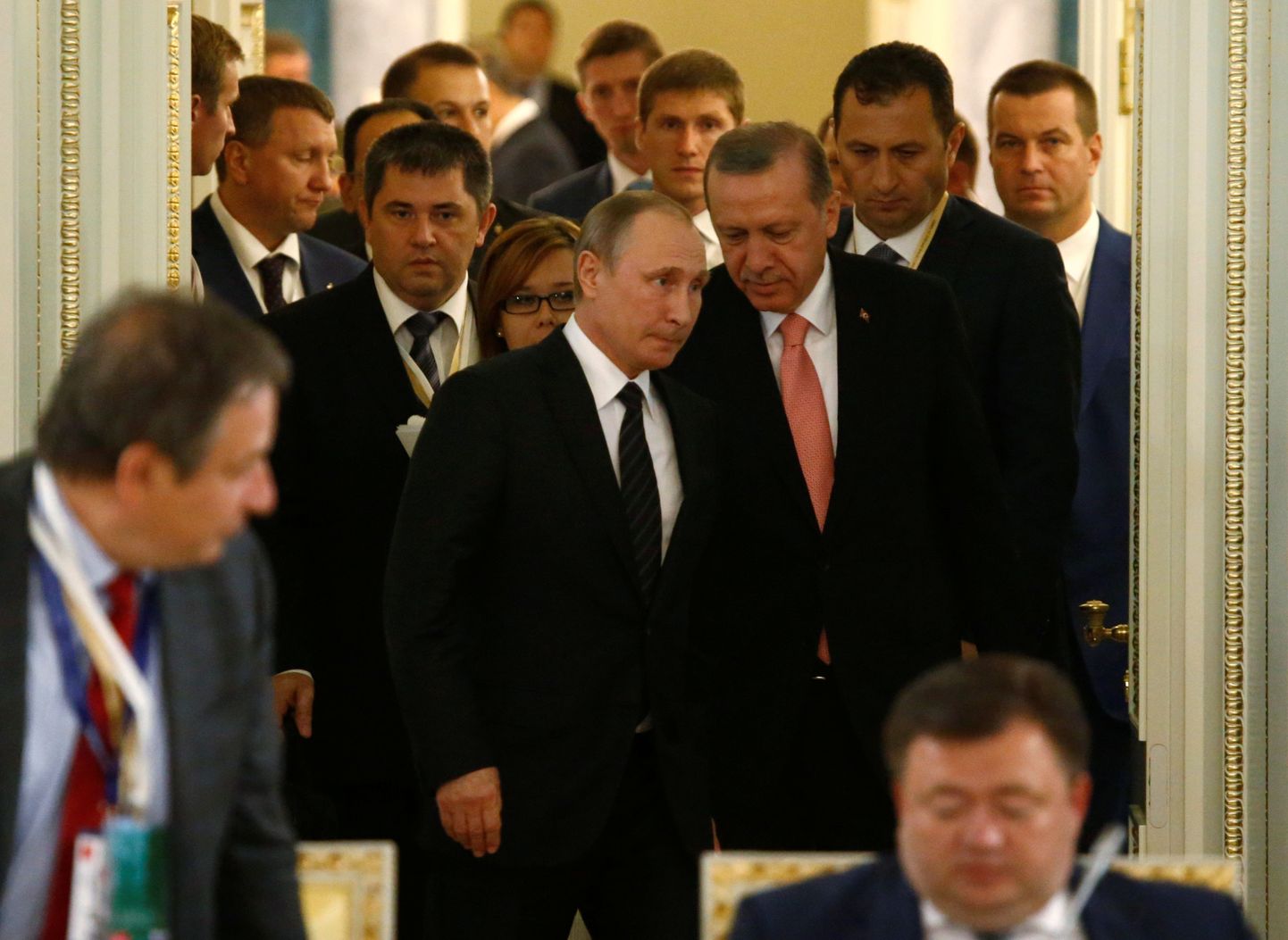 Встреча Владимира Путина и Реджепа-Тайипа Эрдогана в Санкт-Петербурге.