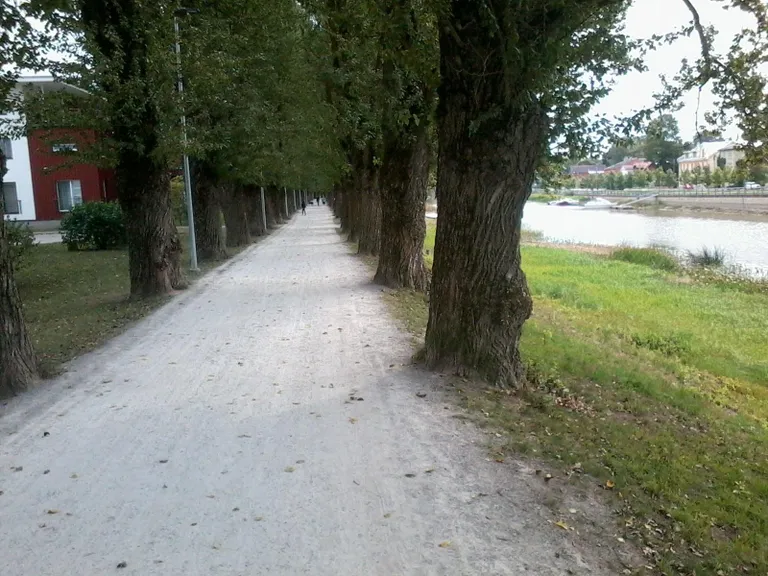 Allee jõe ääres.