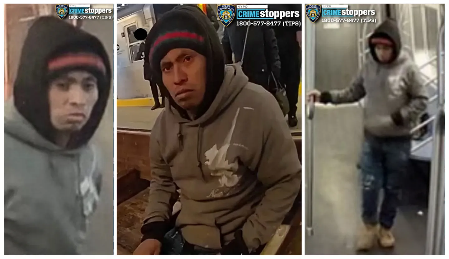 New Yorgi politsei avaldatud fotod naise metroos põlema pannud mehest.