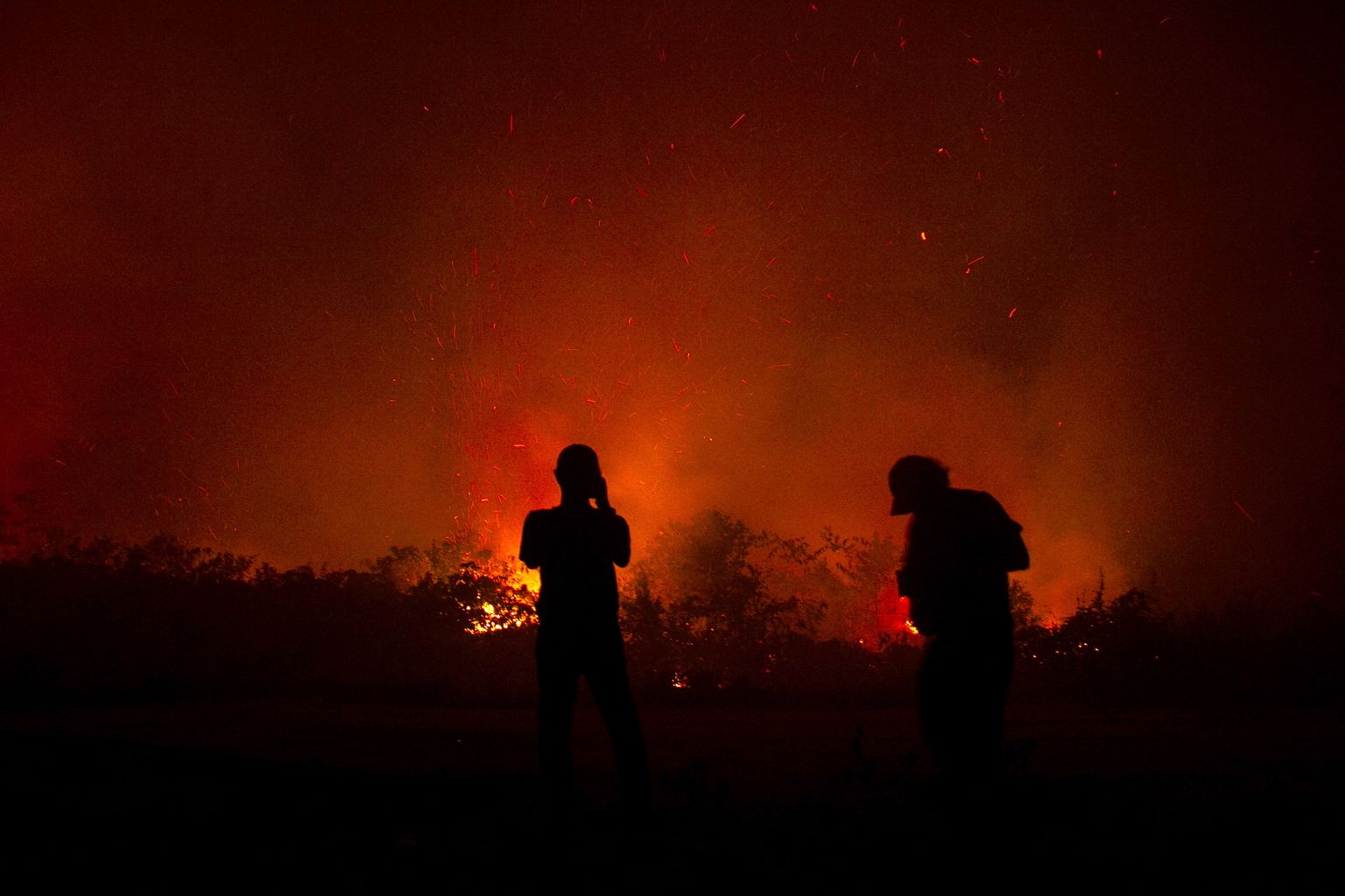 Indoneesia saartel põlevad inimeste poolt süüdatud vihmametsad.