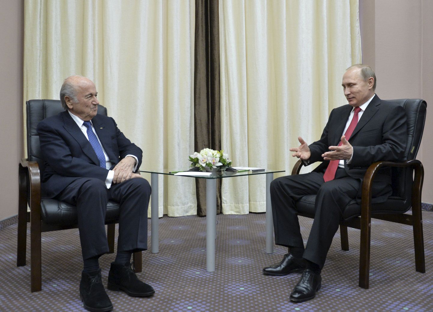 Sepp Blatter ja Vladimir Putin.