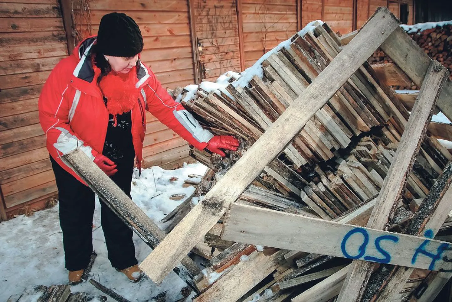 Kuidas Terje Kaldvee vettinud pindudega oma elamise soojaks kütab, on suur mõistatus.