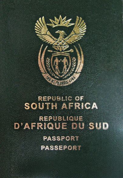 Lõuna-Aafrika vabariigi passikaas 2010. aastal.