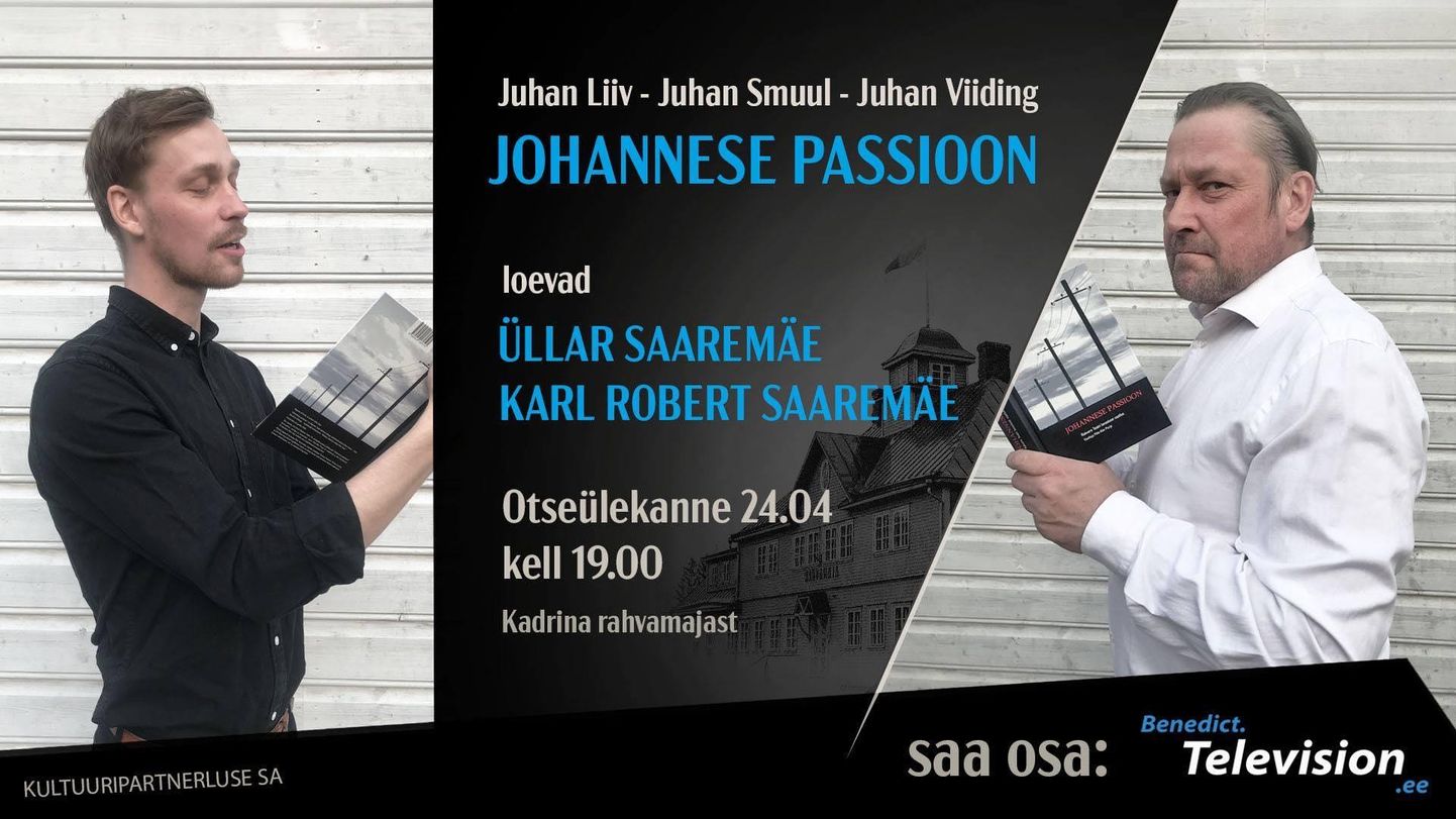 Üllar Daaremäe ja Karl Robert Saaremäe loevad "Johannese passiooni".